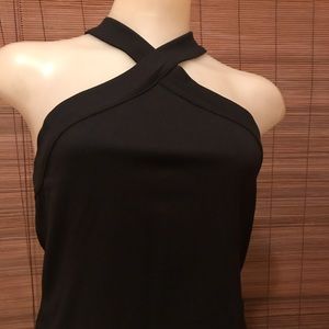 H&M black halter cross-cross top